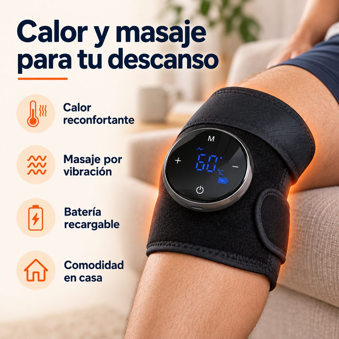 🔥💪 SÚPER RODILLERA Y HOMBRERA TÉRMICA RECARGABLE ♨️⚡ MASAJE CON CALOR Y VIBRACIÓN 🔋✨