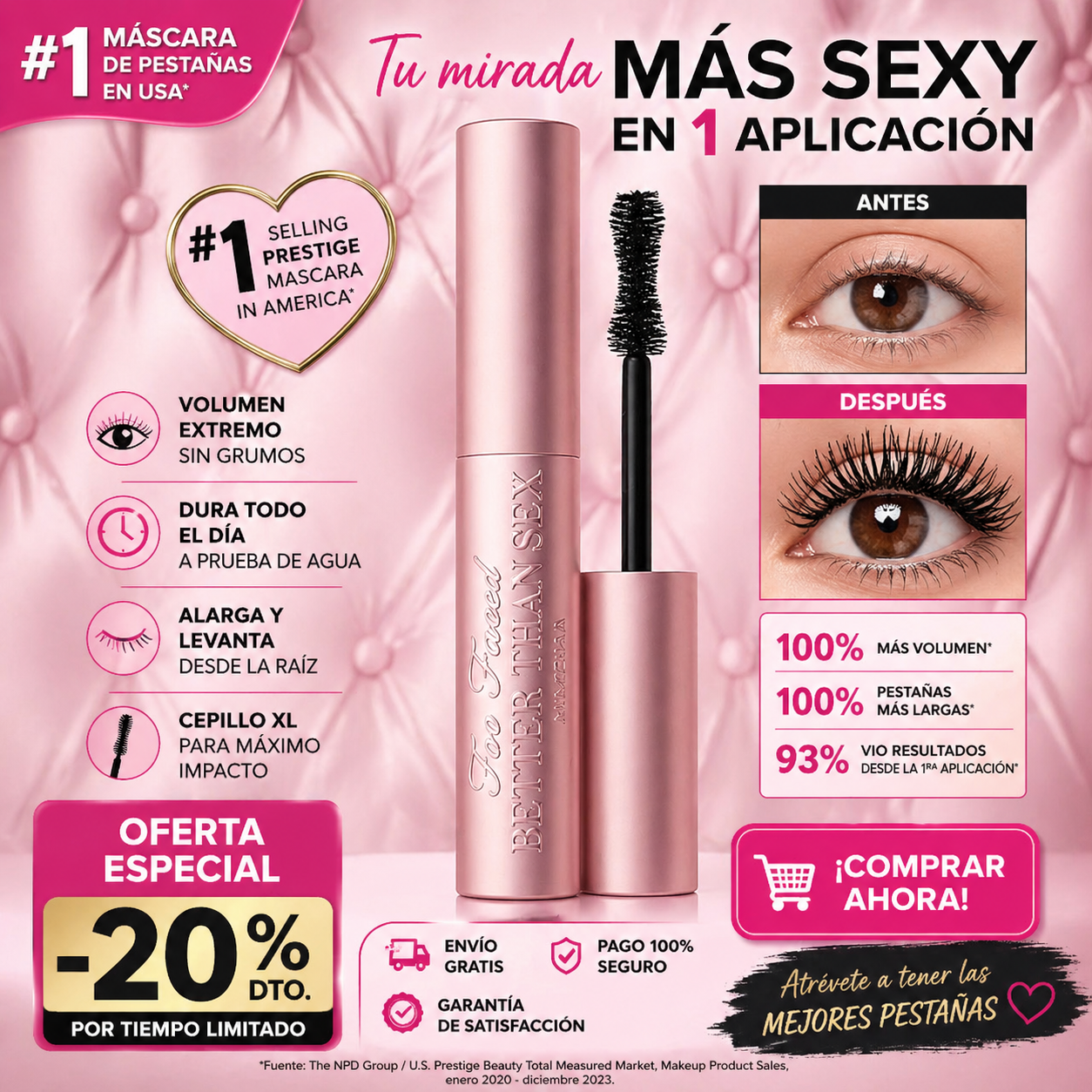 🔥 PESTAÑINA BETTER THAN SEX 😍 TRANSFORMA TU  MIRADA  EN SEGUNDO SIN  EXTENCIONES✨ 🌟 🔥