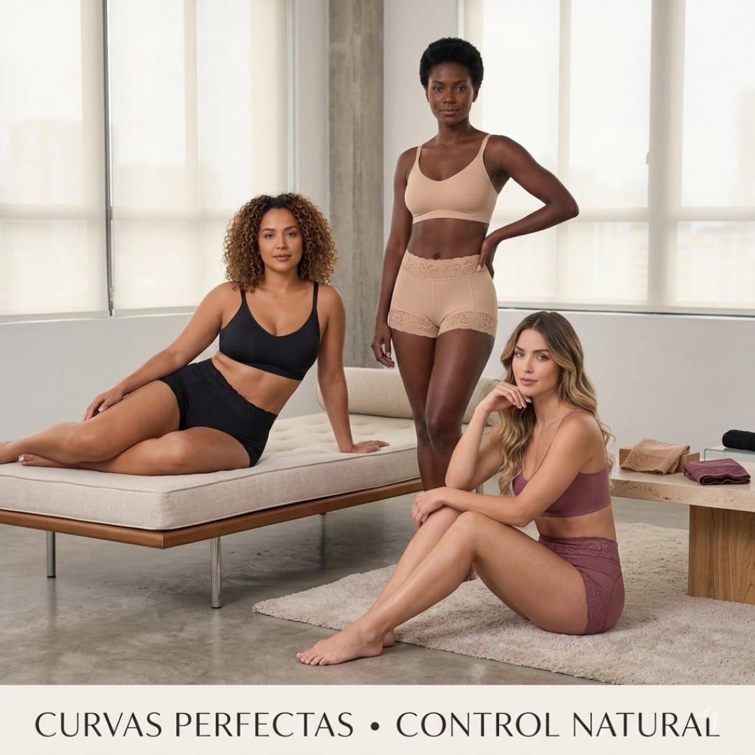 🔥PANTY LEVANTA COLA CON CONTROL DE ABDOMEN Y ENCAJE SILICONADO 💎