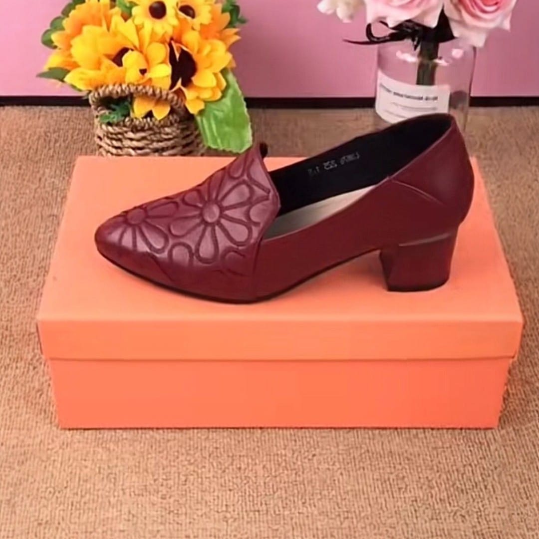 💥👠ZAPATOS ORTOPEDICOS DE TACON MEDIO, ELEGANTES Y  BORDADOS  EN CUERO👠💥