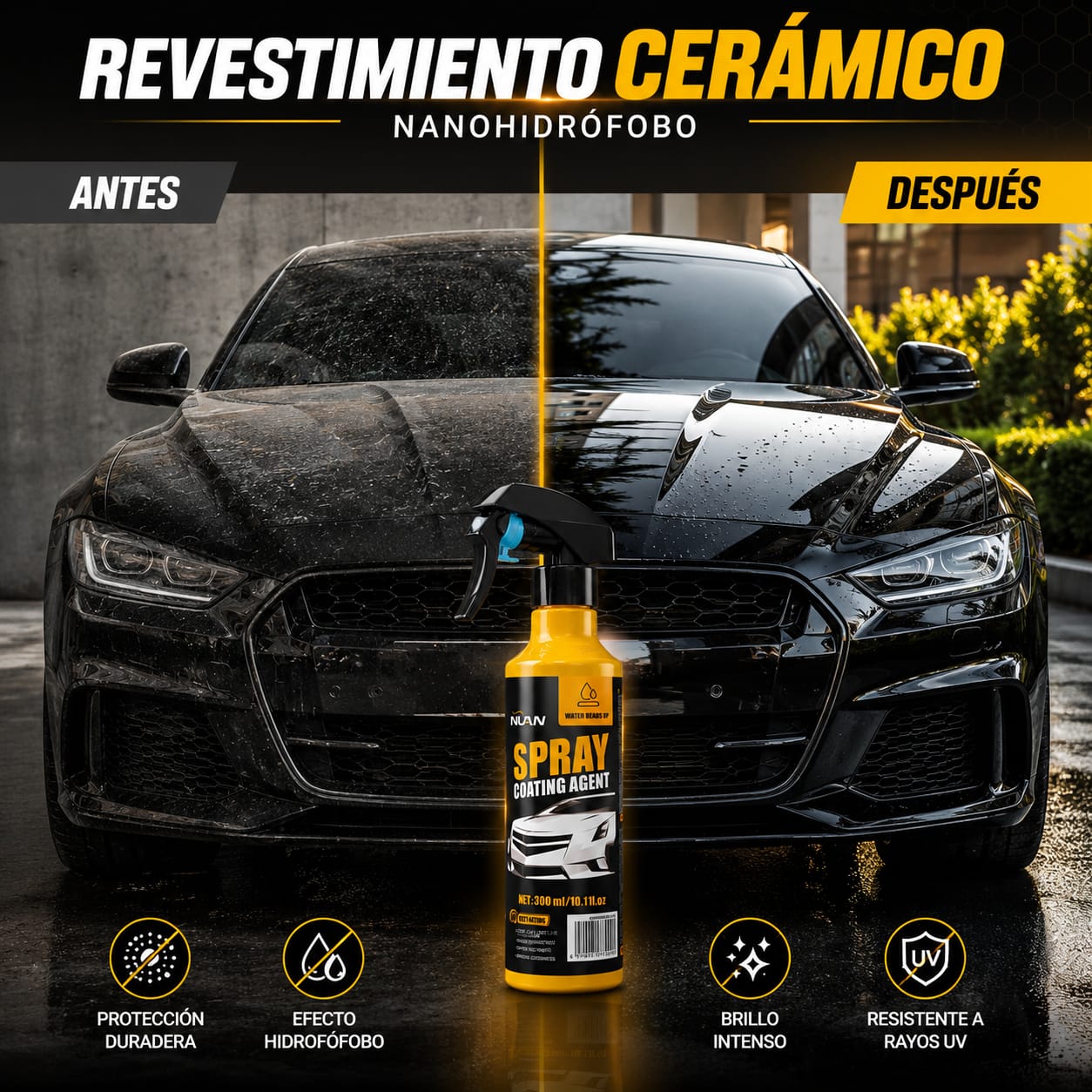🔥🏍️Spray Cerámico Nanohidrófobo para Autos y Motos🏍️🔥