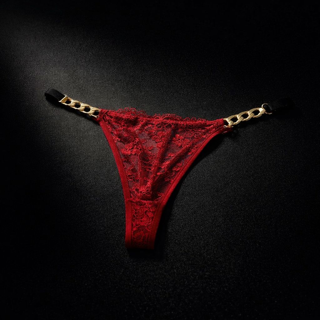 ✨💎 PANTY EN ENCAJE CON CADENA DORADA – COLECCIÓN PREMIUM 💎✨