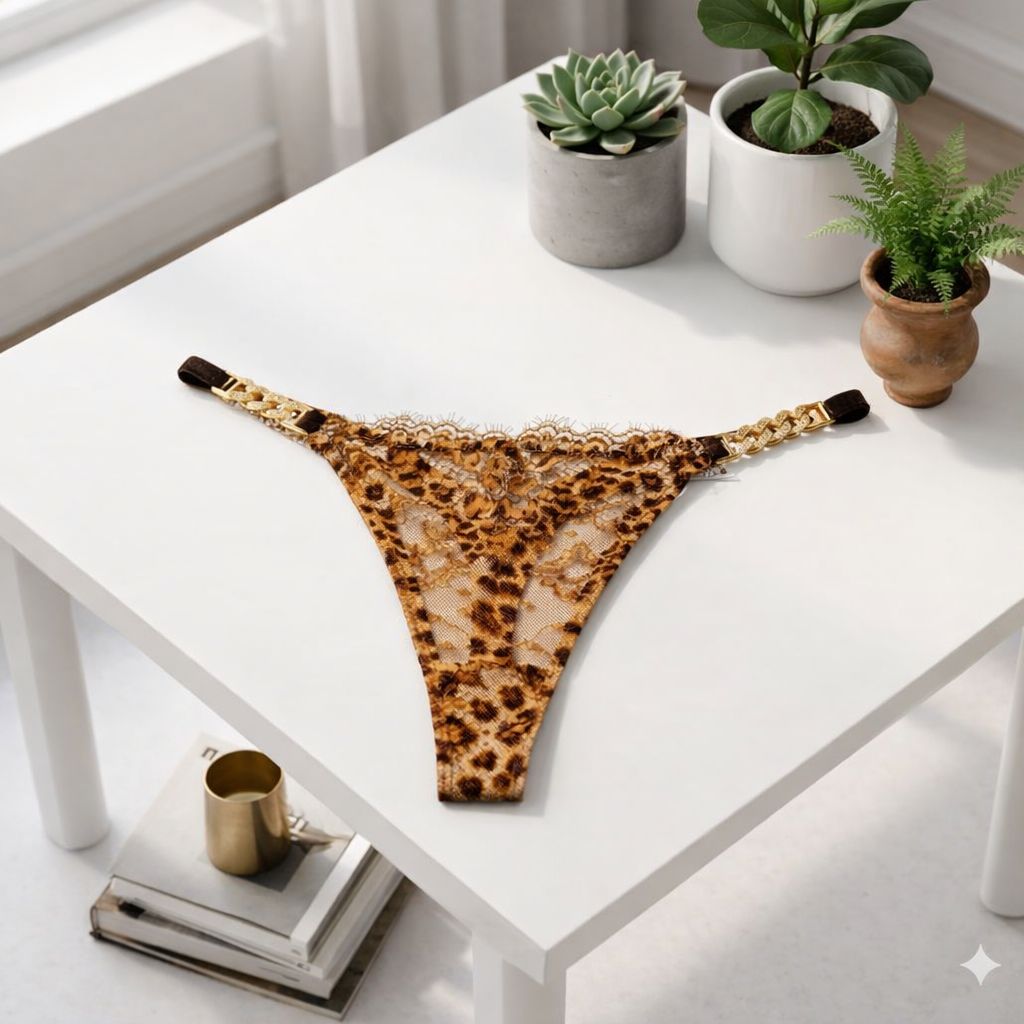 ✨💎 PANTY EN ENCAJE CON CADENA DORADA – COLECCIÓN PREMIUM 💎✨