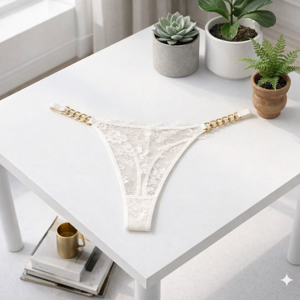✨💎 PANTY EN ENCAJE CON CADENA DORADA – COLECCIÓN PREMIUM 💎✨