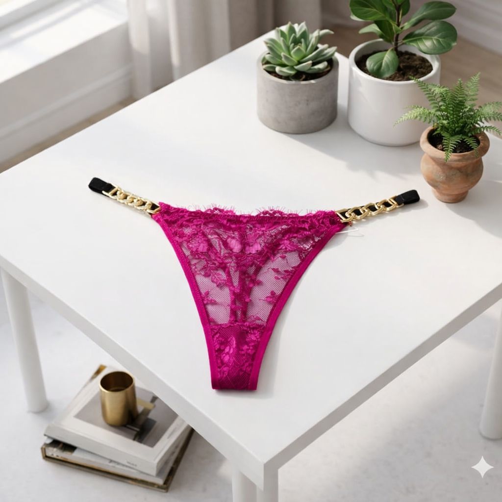 ✨💎 PANTY EN ENCAJE CON CADENA DORADA – COLECCIÓN PREMIUM 💎✨