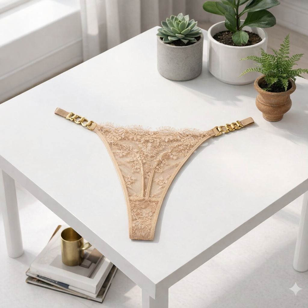 ✨💎 PANTY EN ENCAJE CON CADENA DORADA – COLECCIÓN PREMIUM 💎✨
